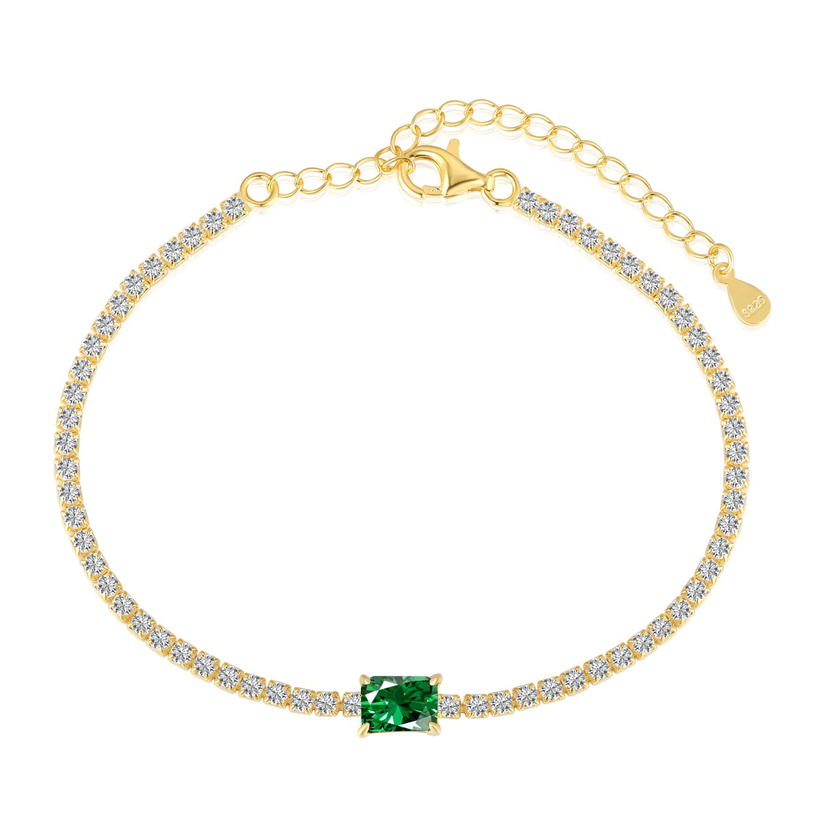 [Hinora Jewelry]1.0 Carat Unique Emerald Cut Banquet Bracelet