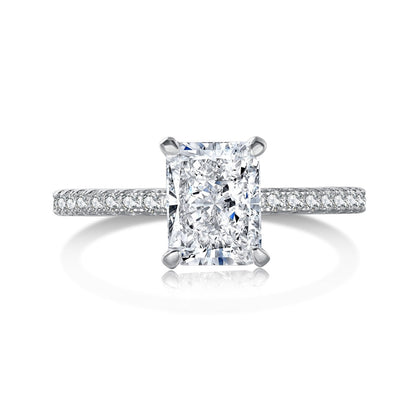 [Hinora Jewelry]2.0 Carat Dazzling Sparkling Radiant Cut Party Ring