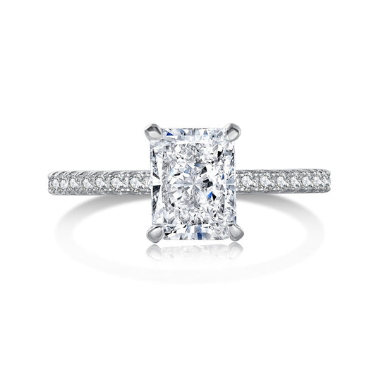 [Hinora Jewelry]2.0 Carat Dazzling Sparkling Radiant Cut Party Ring