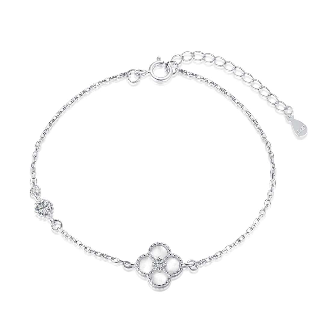 [Hinora Jewelry]Delicate Four Leaf Clover Bracelet