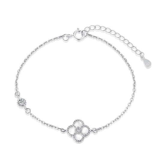 [Hinora Jewelry]Delicate Four Leaf Clover Bracelet