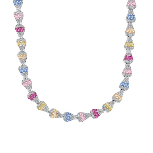 [Hinora Jewelry]Radiant Colorful Rainbow Necklace