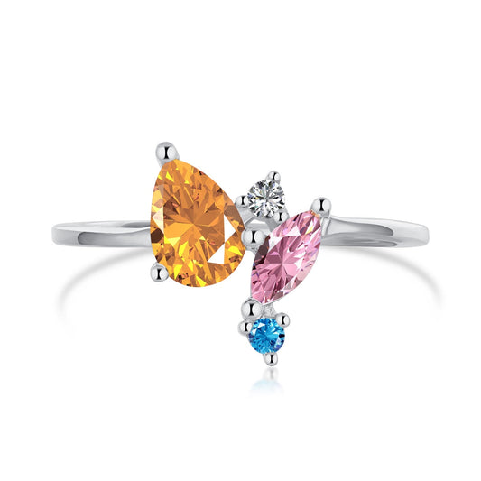 [Hinora Jewelry]Radiant Colorful Multi Cut Daily Ring