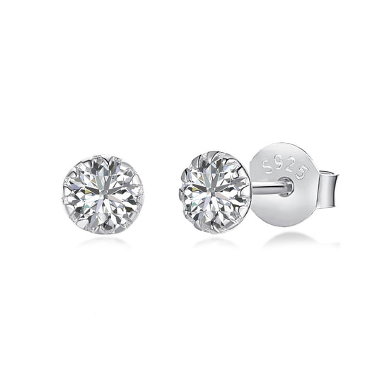 [Hinora Jewelry]Sparkling Colorful Round Shape Earrings