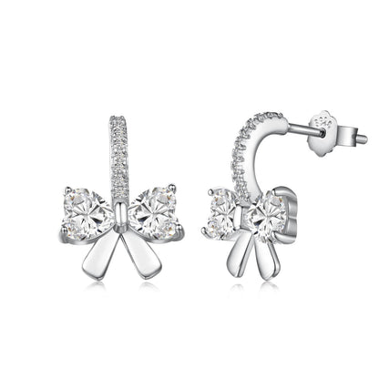 [Hinora Jewelry]Exquisite Earrings With Heart-Shaped Bow Design