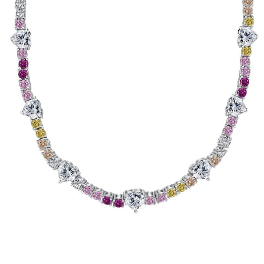 [Hinora Jewelry]Delicate Colorful Rainbow Tennis Chain