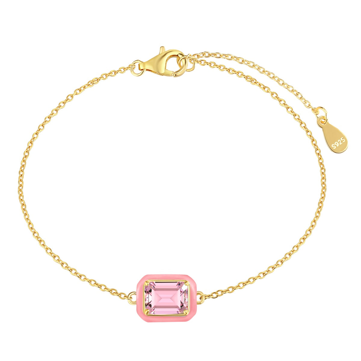 [Hinora Jewelry]2.0 Carat Sparkling Colorful Emerald Cut Daily Bracelet