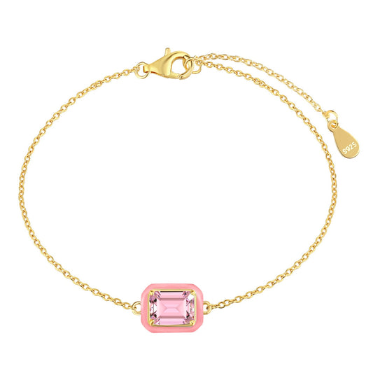 [Hinora Jewelry]2.0 Carat Sparkling Colorful Emerald Cut Daily Bracelet