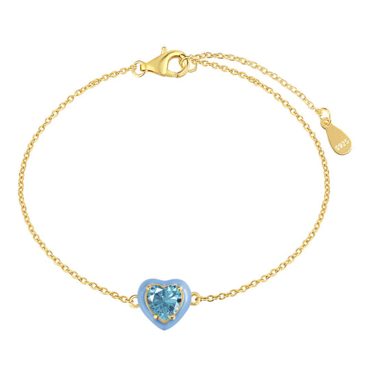 [Hinora Jewelry]Sparkling Romantic Heart Shape Lover Bracelet