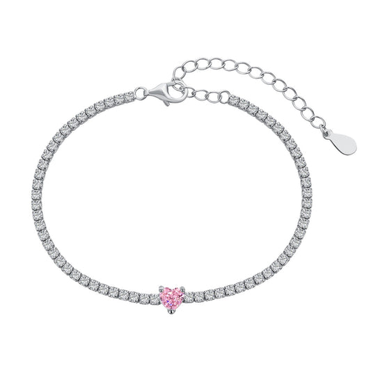 [Hinora Jewelry]0.5 Carat Elegant Romantic Heart Shape Lover Bracelet