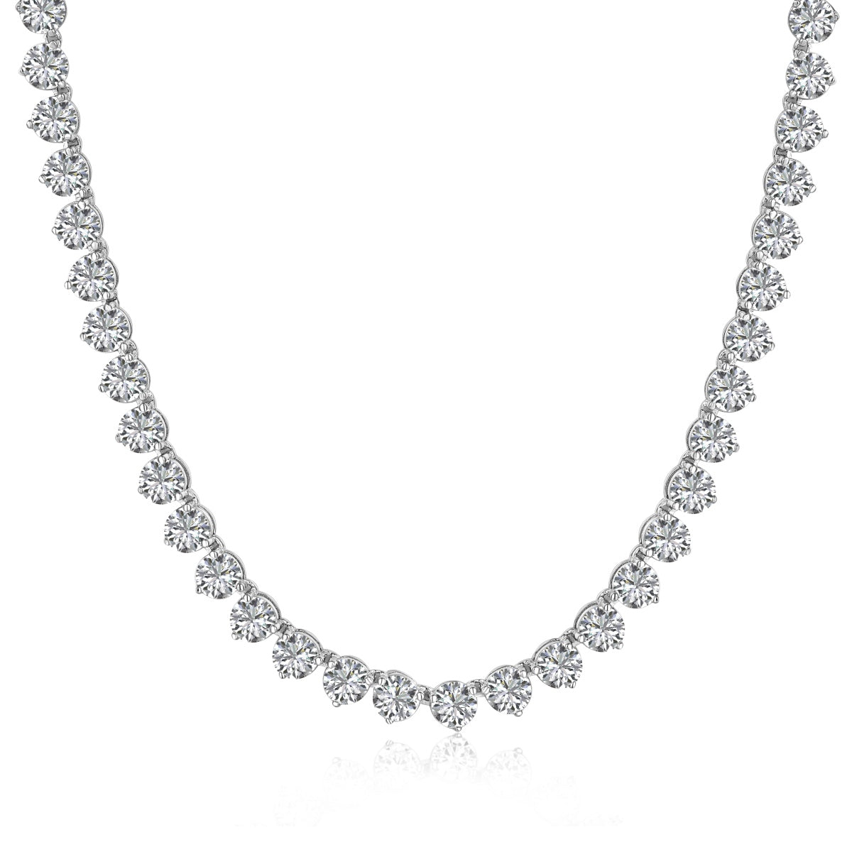 [Hinora Jewelry]Ornate Heart Cut Tennis Necklace