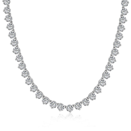 [Hinora Jewelry]Ornate Heart Cut Tennis Necklace