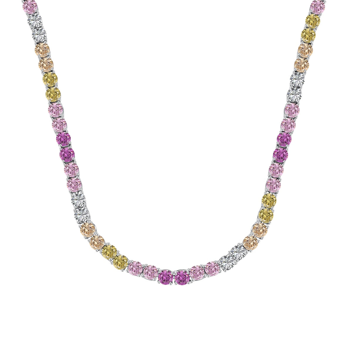[Hinora Jewelry]Delicate Colorful Tennis Necklace