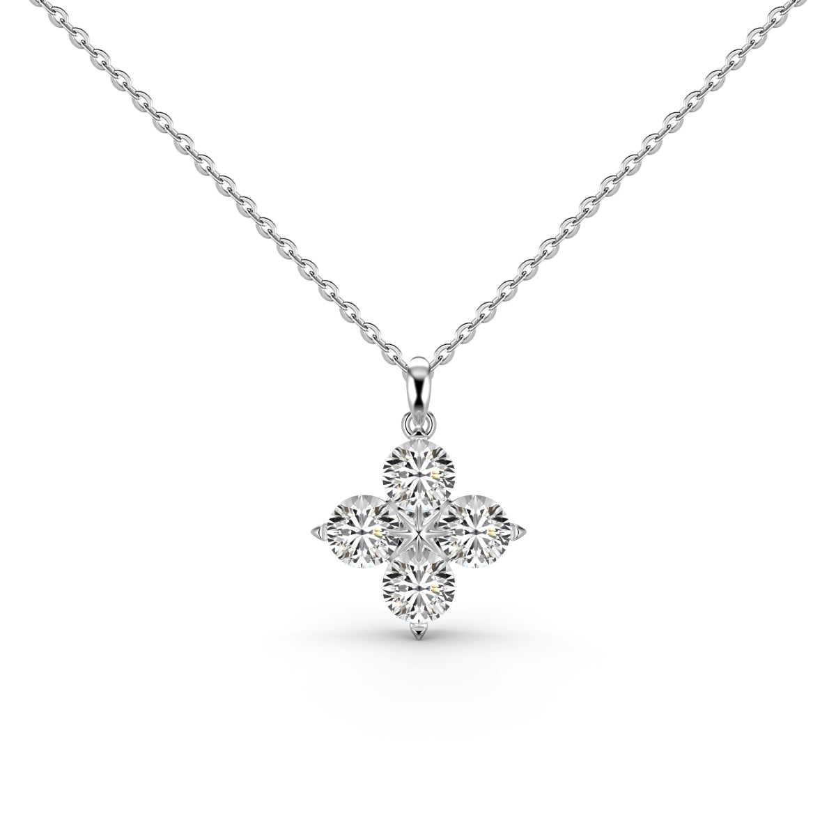 [Hinora Jewelry]Four-Leaf Clover And Eight-Pointed Star Necklace