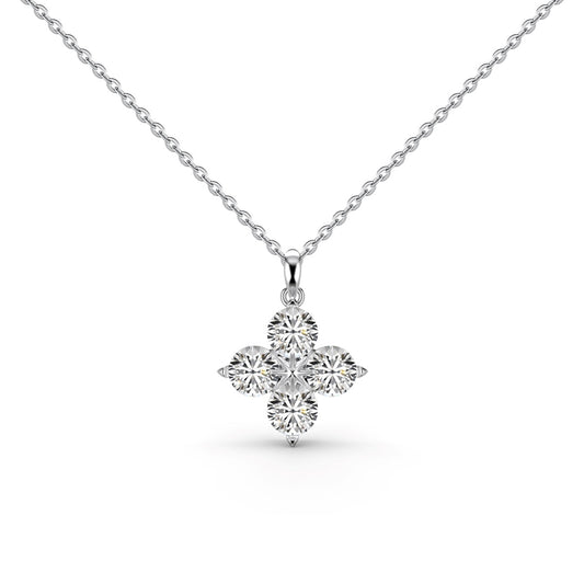 [Hinora Jewelry]Four-Leaf Clover And Eight-Pointed Star Necklace