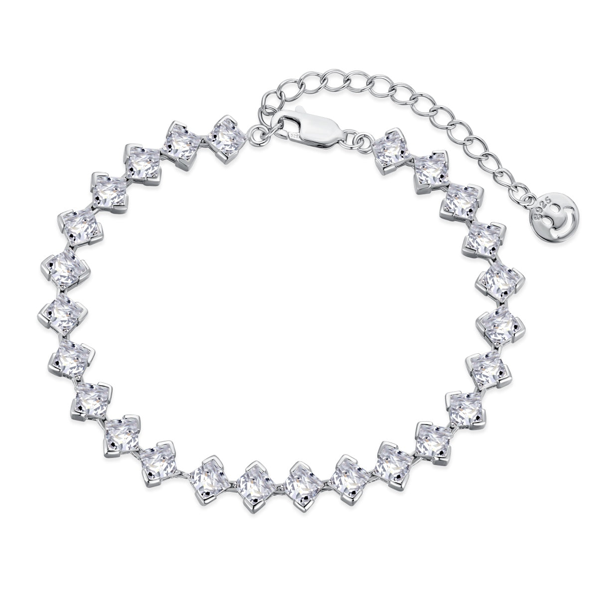 [Hinora Jewelry]0.5 Carat Ornate Princess Cut Daily Bracelet