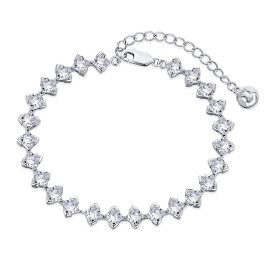 [Hinora Jewelry]0.5 Carat Ornate Princess Cut Daily Bracelet
