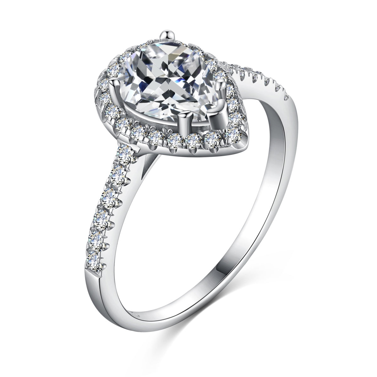 [Hinora Jewelry]1.0 Carat Luxurious Resplendent Water Drop Shape Wedding Ring
