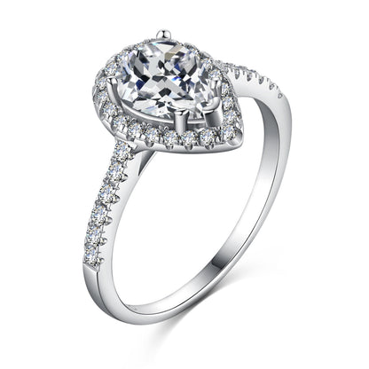 [Hinora Jewelry]1.0 Carat Luxurious Resplendent Water Drop Shape Wedding Ring