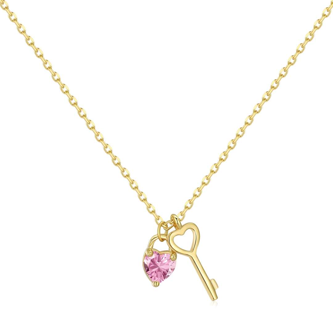 [Hinora Jewelry]Unique Heart Shape Key Pendent Necklace