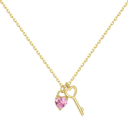 [Hinora Jewelry]Unique Heart Shape Key Pendent Necklace