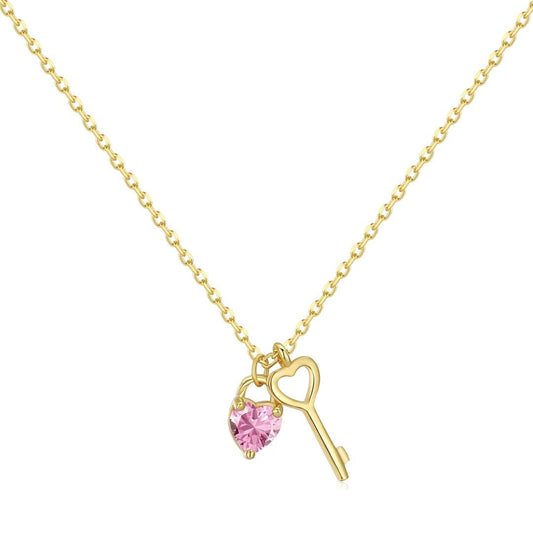 [Hinora Jewelry]Unique Heart Shape Key Pendent Necklace