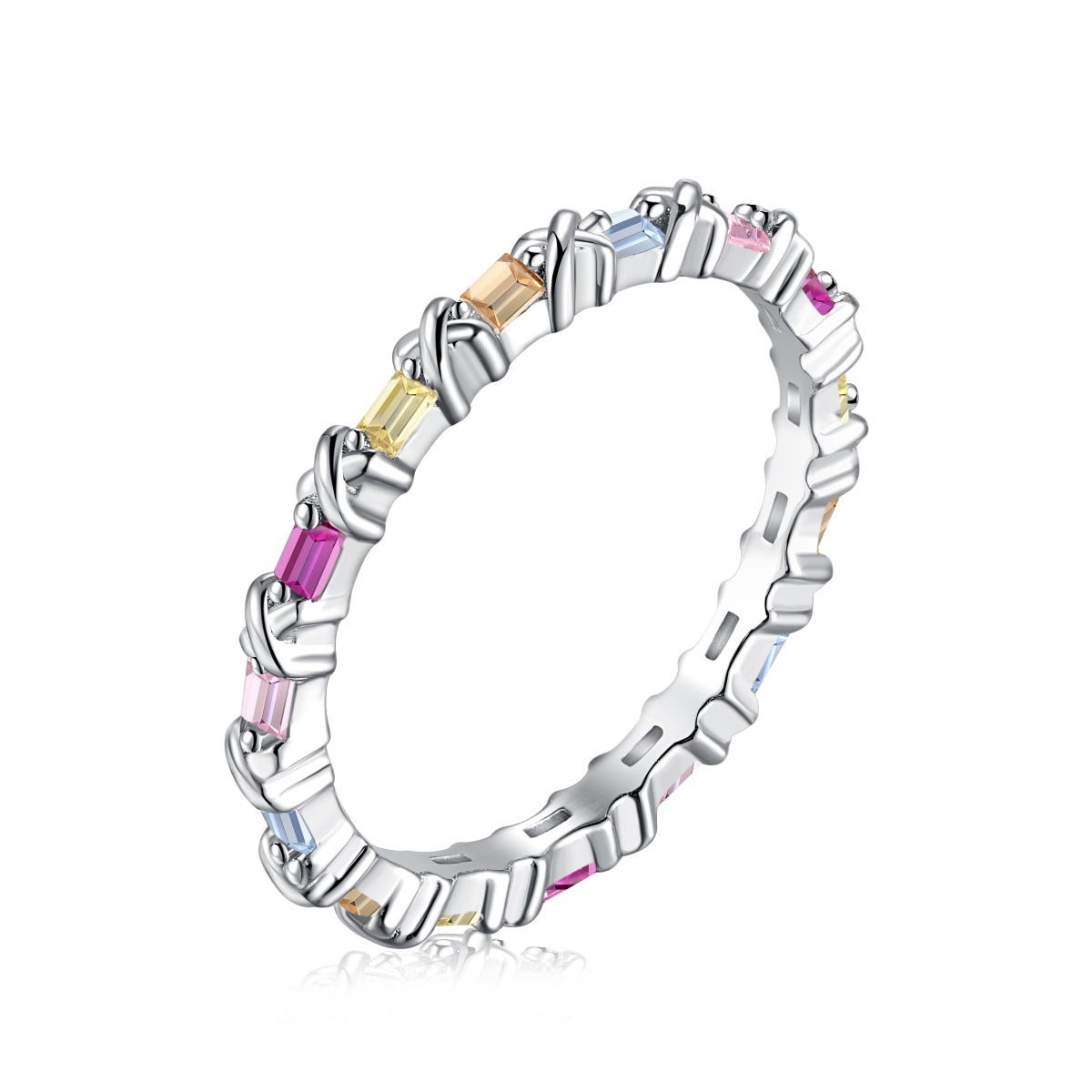 [Hinora Jewelry]Charming Colorful Round Cut Daily Ring