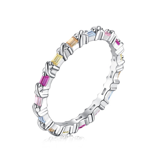 [Hinora Jewelry]Charming Colorful Round Cut Daily Ring