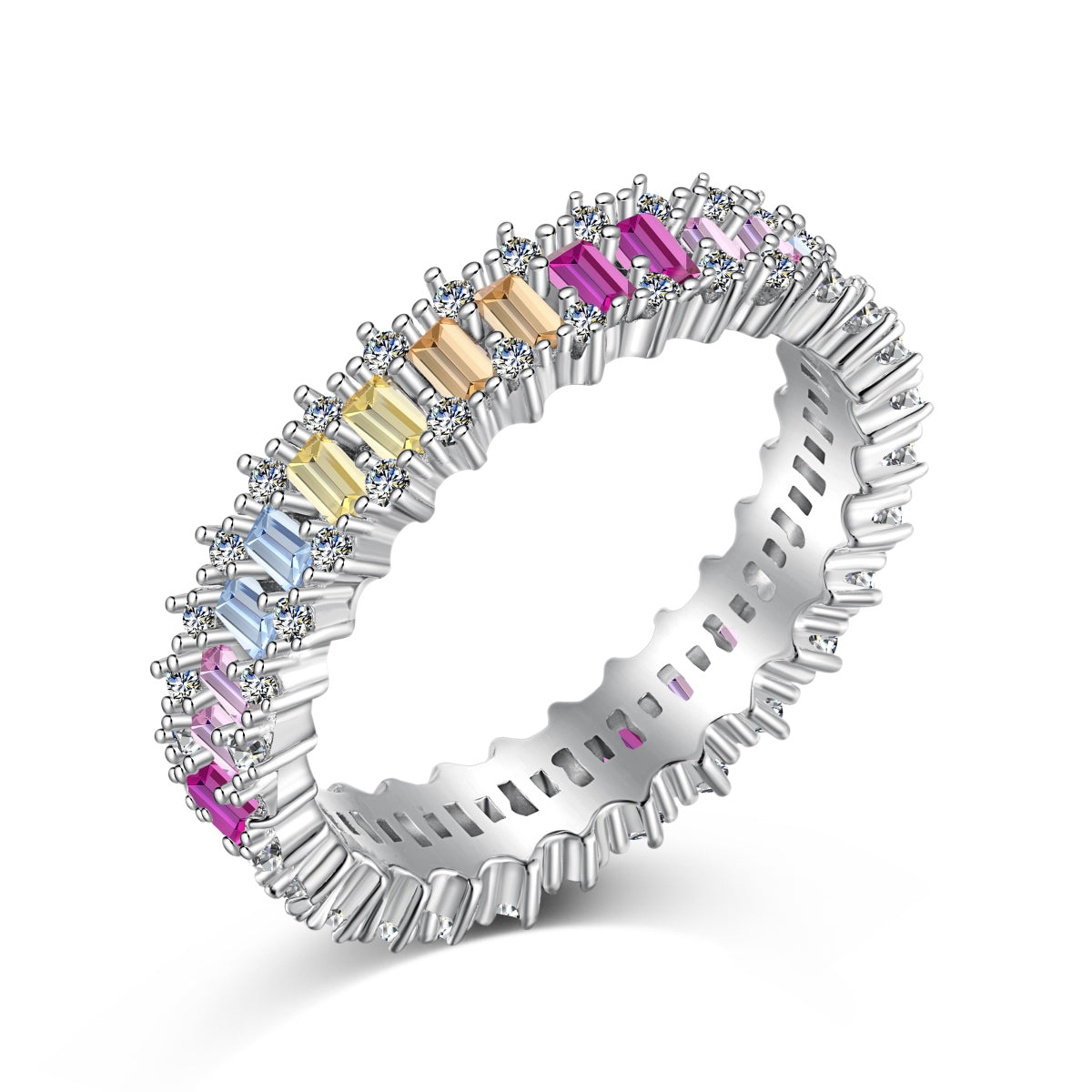 [Hinora Jewelry]Splashy Ornate Emerald Cut Cocktail Ring