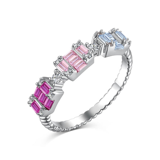 [Hinora Jewelry]Unique Colorful Emerald Cut Party Ring