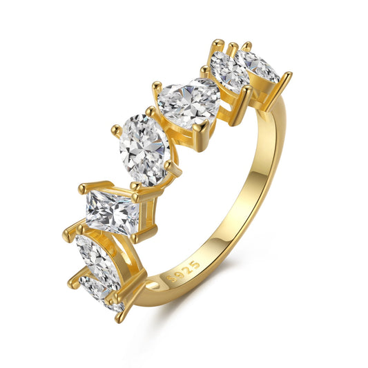 [Hinora Jewelry]Delicate Multi Cut Ring