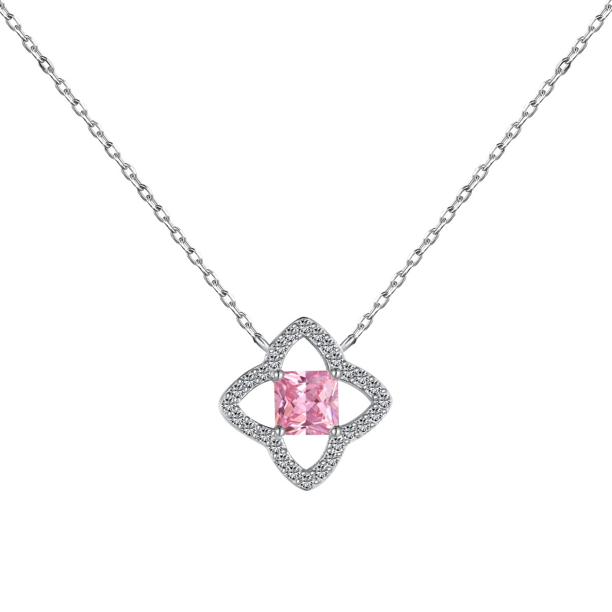 [Hinora Jewelry]Exquisite Flower Shape Princess Cut Necklace