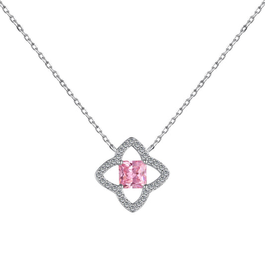 [Hinora Jewelry]Exquisite Flower Shape Princess Cut Necklace