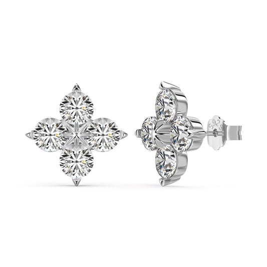 [Hinora Jewelry]Four-Leaf Clover Eight-Pointed Star Earrings