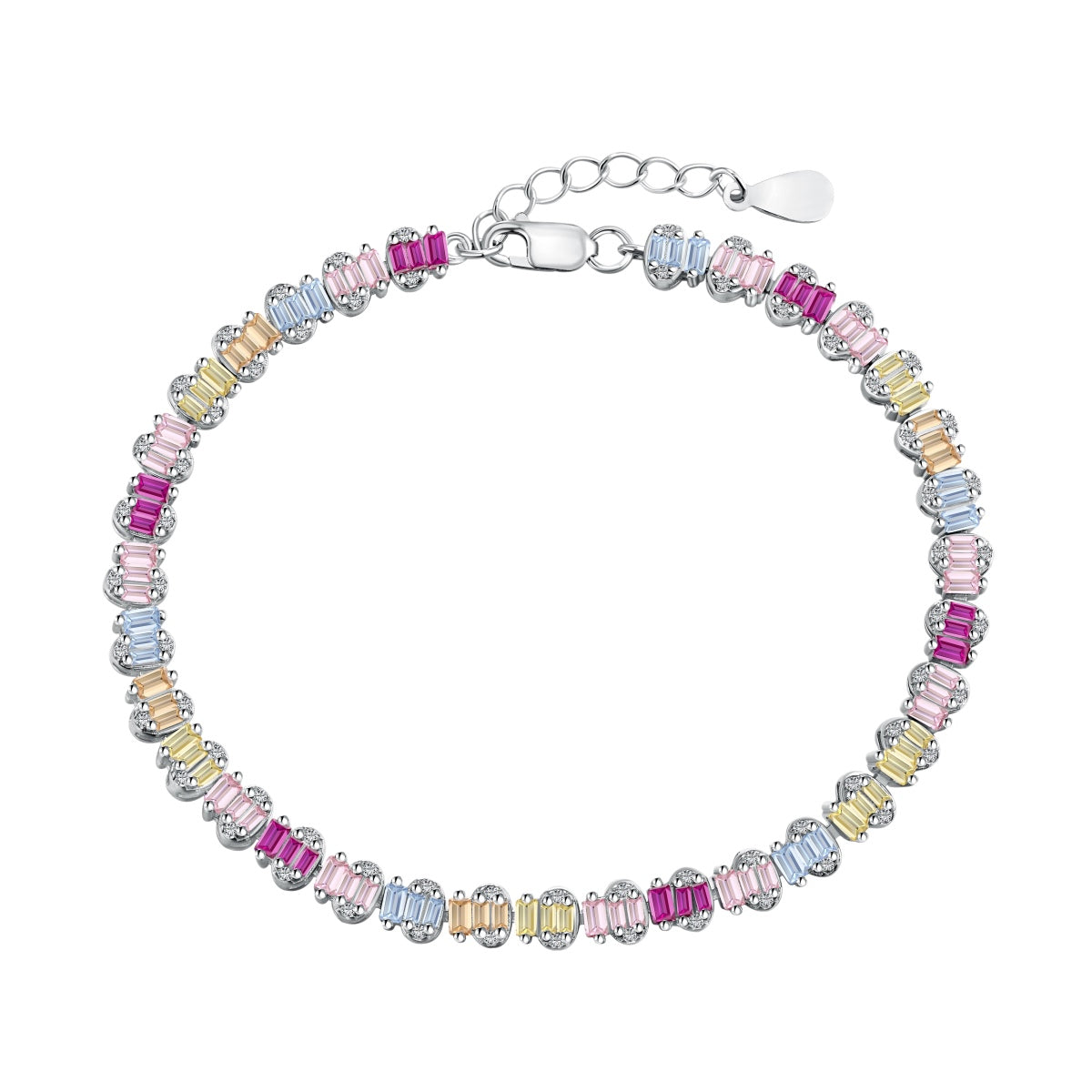 [Hinora Jewelry]Delicate Colorful Emerald Cut Party Bracelet