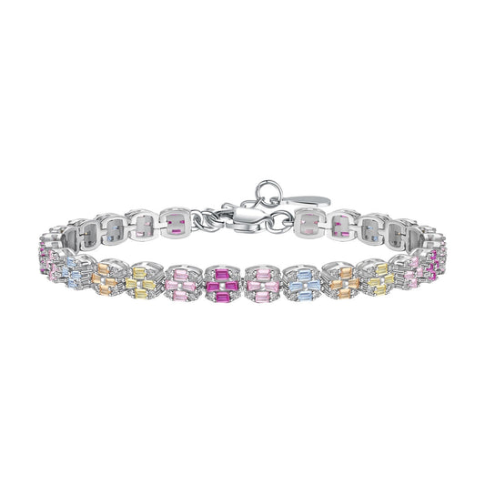 [Hinora Jewelry]Delicate Colorful Emerald Cut Daily Bracelet