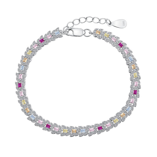 [Hinora Jewelry]Delicate Colorful Multi Cut Daily Bracelet