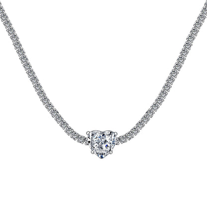 [Hinora Jewelry]2.0 Carat Sparkling Tennis Heart Cut Necklace