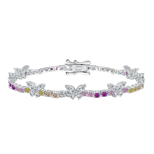 [Hinora Jewelry]Ornate Colorful Butterfly Shape Round Cut Daily Bracelet