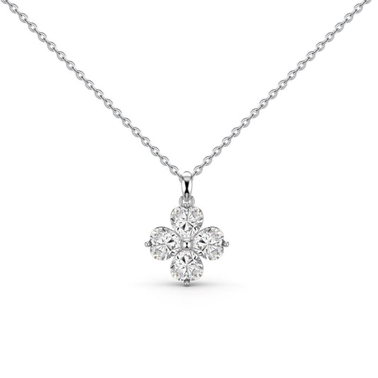 [Hinora Jewelry]Heart-Shaped Four-Leaf Clover Bead Necklace