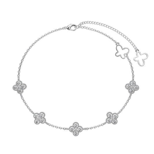 [Hinora Jewelry]Four-Leaf Clover Hollow Butterfly Bracelet