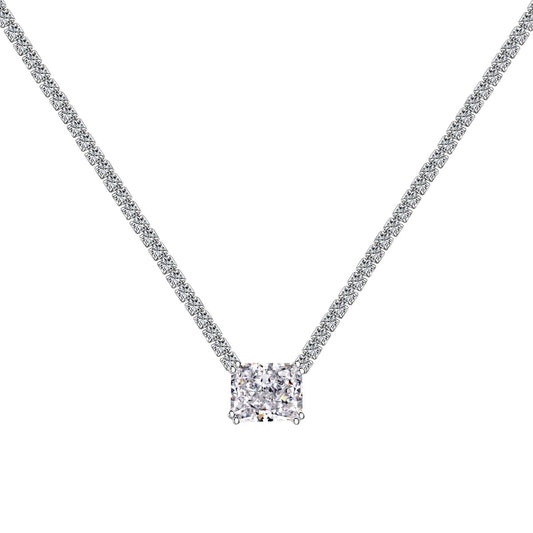 [Hinora Jewelry]4.0 Carat Elegant Radiant Cut Necklace