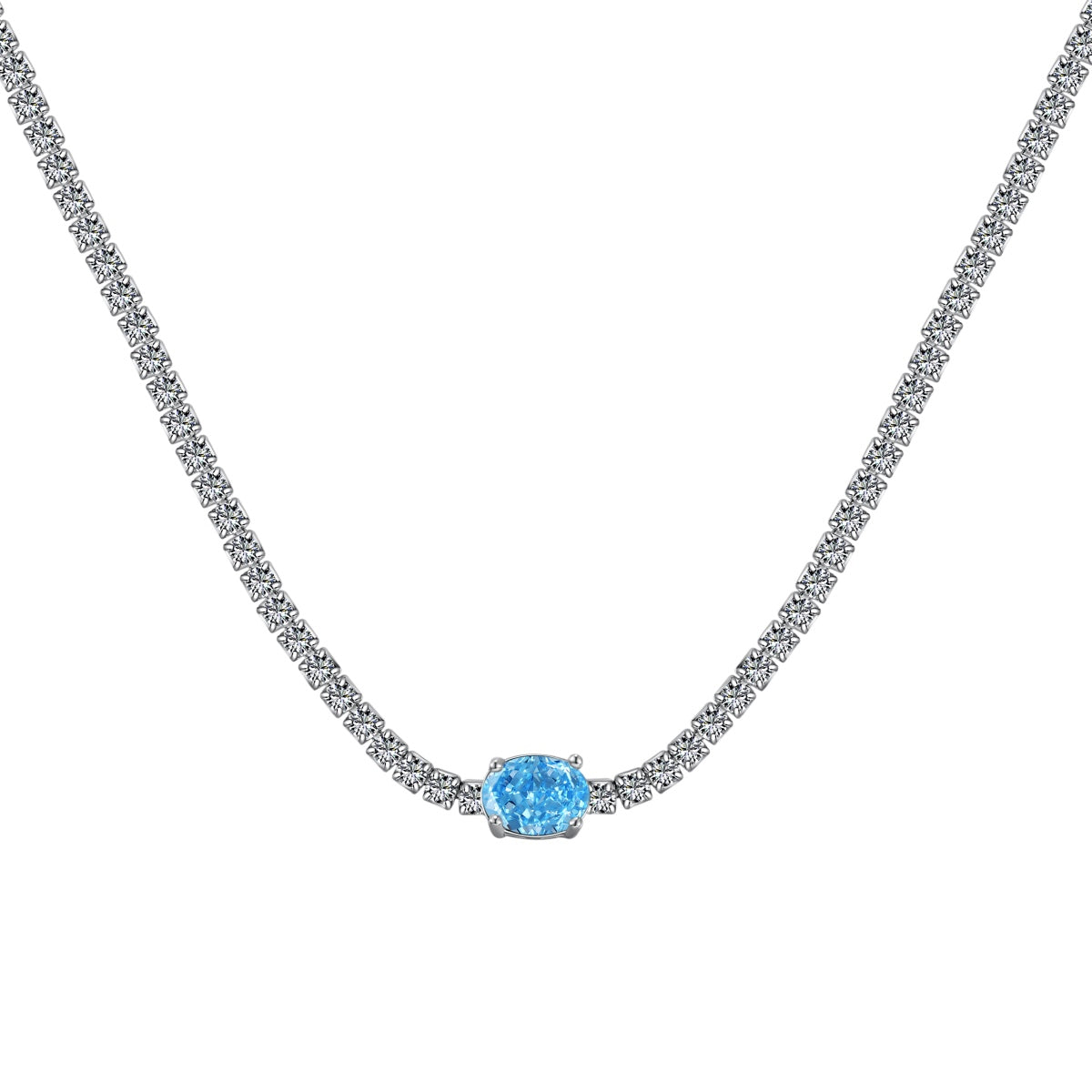[Hinora Jewelry]1.0 Carat Shining Oval Cut Necklace