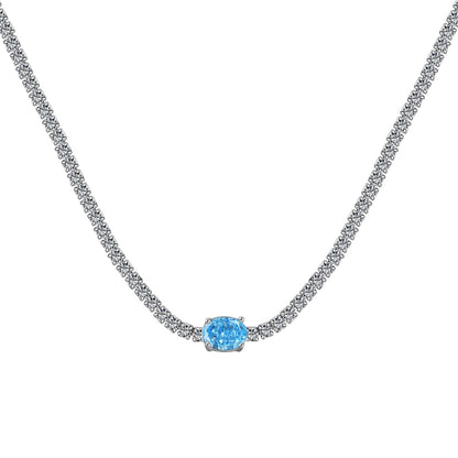 [Hinora Jewelry]1.0 Carat Shining Oval Cut Necklace