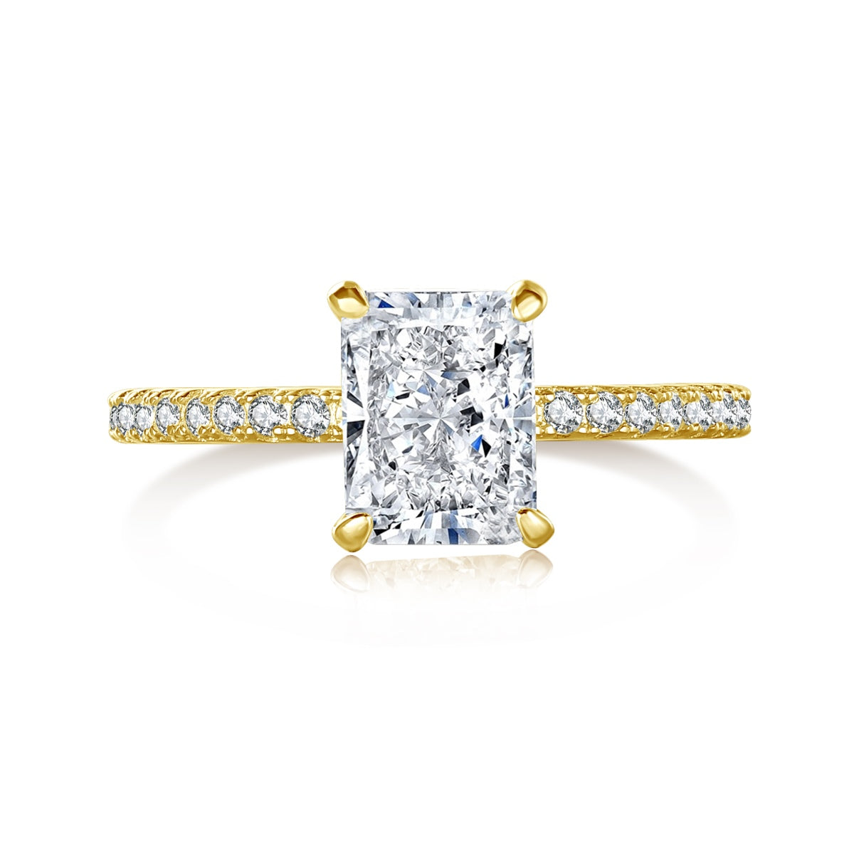 [Hinora Jewelry]2.0 Carat Dazzling Sparkling Radiant Cut Party Ring