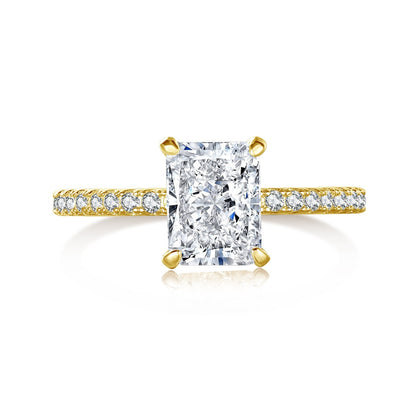 [Hinora Jewelry]2.0 Carat Dazzling Sparkling Radiant Cut Party Ring