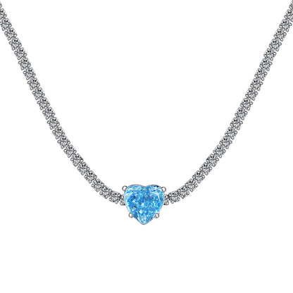[Hinora Jewelry]2.0 Carat Sparkling Tennis Heart Cut Necklace