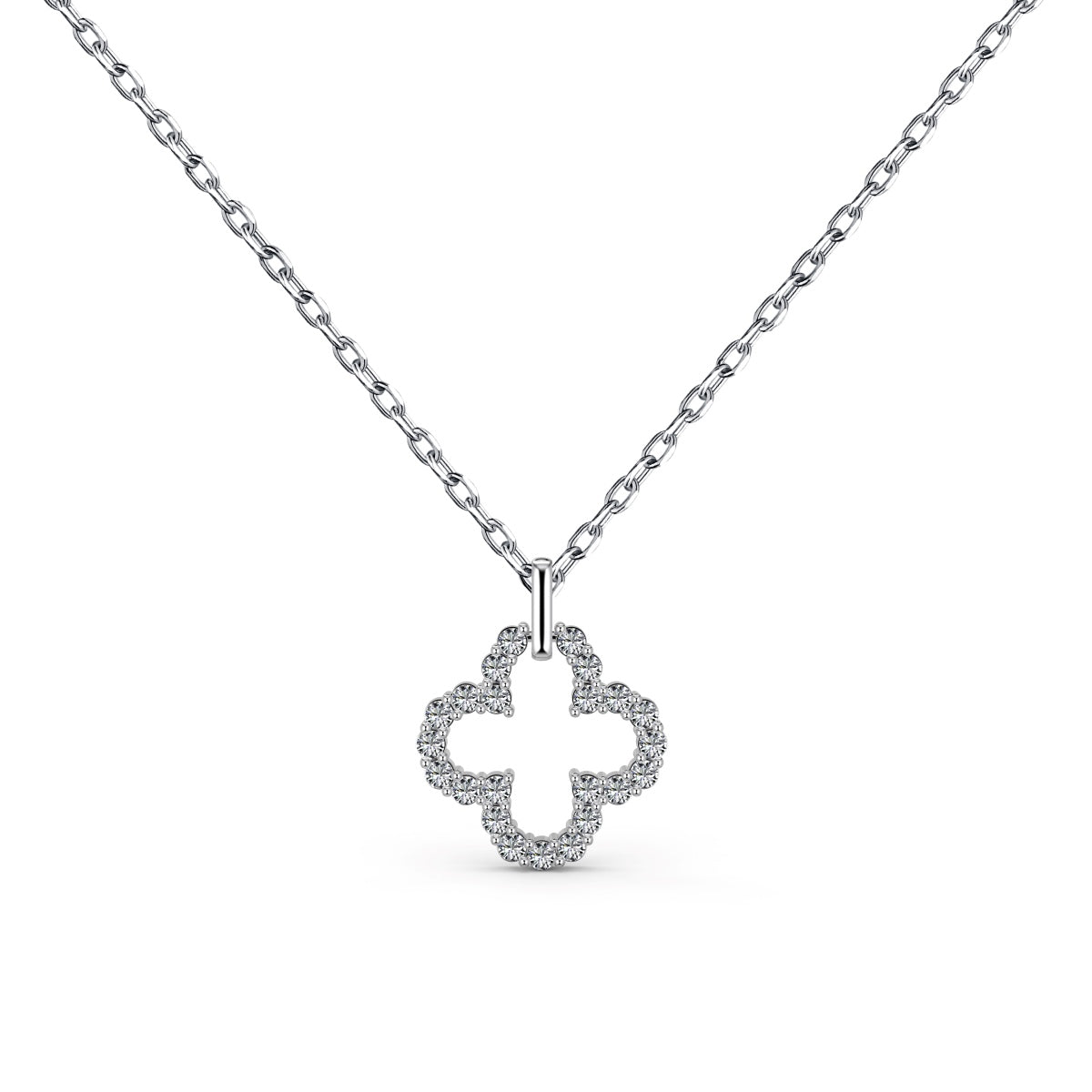 [Hinora Jewelry]Four-Leaf Clover Hollow Design Exquisite Necklace