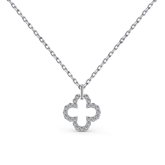 [Hinora Jewelry]Four-Leaf Clover Hollow Design Exquisite Necklace