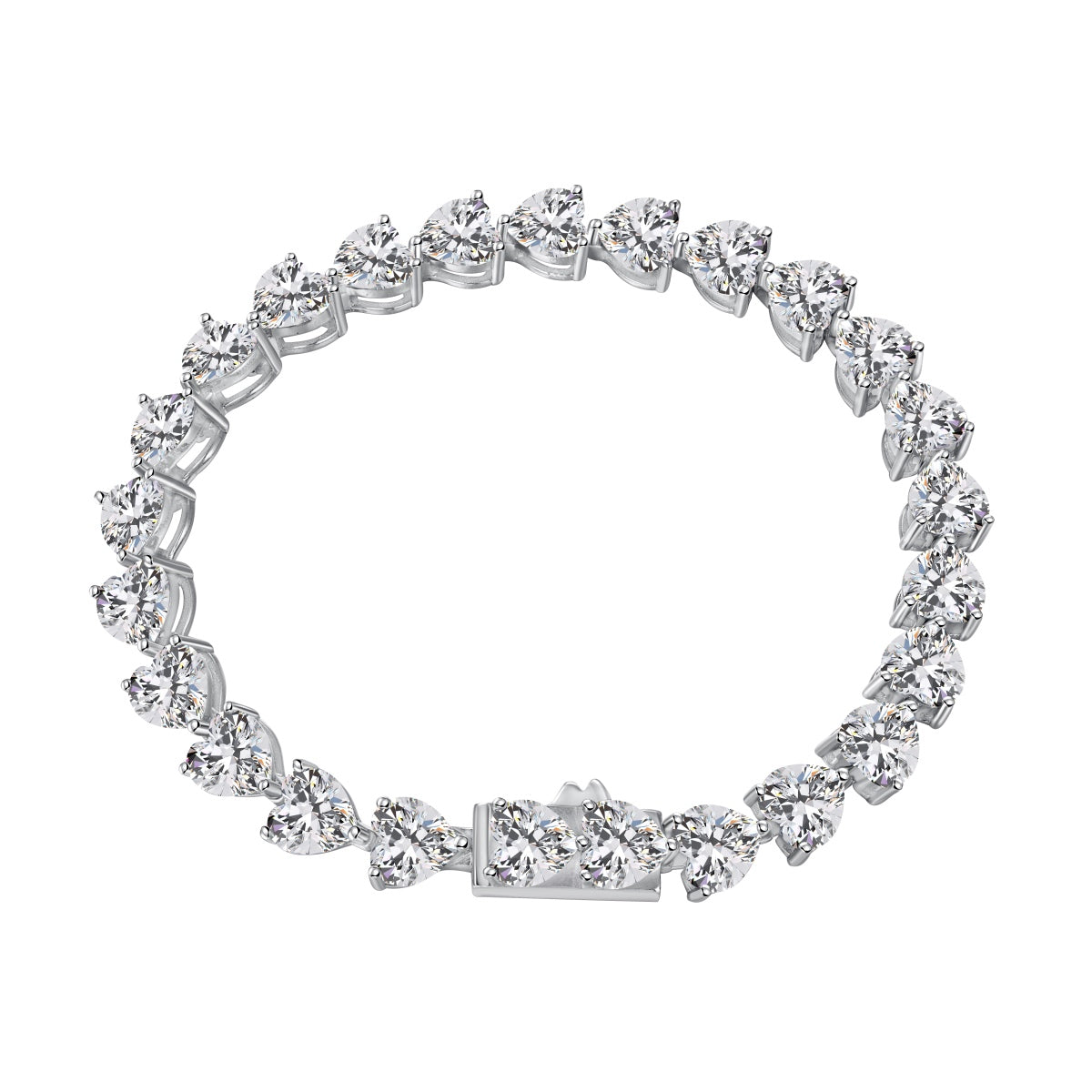 [Hinora Jewelry]0.75 Carat Elegant Romantic Heart Shape Lover Bracelet
